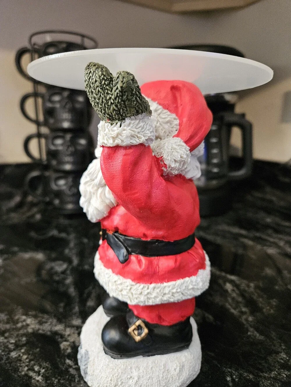 Resin Santa Claus Tabletop Snack & Treat Holder Figurine - Christmas Decor